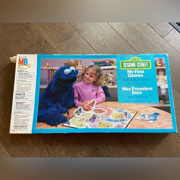 ❤️4 for $25❤️ 1986 Sesame Street board game  age 3-6 - learn your colours - Picture 2 of 2